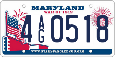 MD license plate 4AG0518