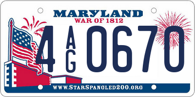 MD license plate 4AG0670