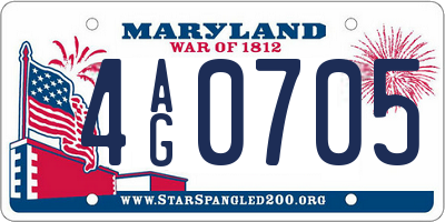 MD license plate 4AG0705