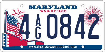 MD license plate 4AG0842