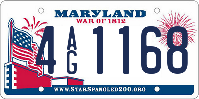 MD license plate 4AG1168