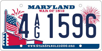 MD license plate 4AG1596