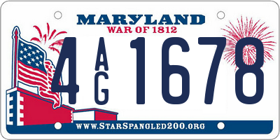 MD license plate 4AG1678