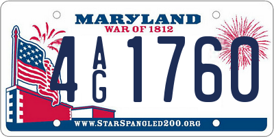 MD license plate 4AG1760