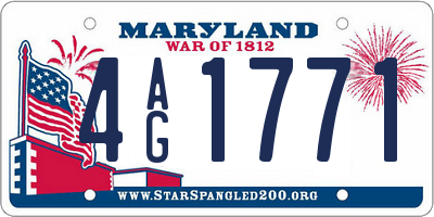MD license plate 4AG1771