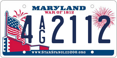 MD license plate 4AG2112