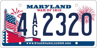 MD license plate 4AG2320