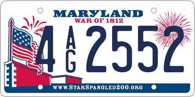 MD license plate 4AG2552