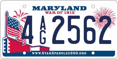 MD license plate 4AG2562