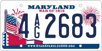 MD license plate 4AG2683