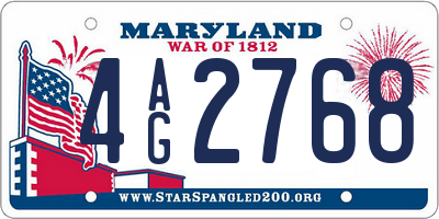 MD license plate 4AG2768