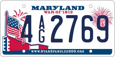 MD license plate 4AG2769