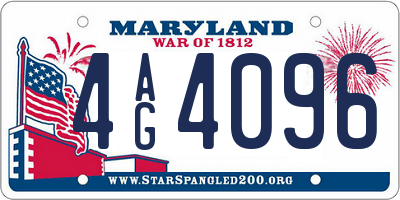 MD license plate 4AG4096