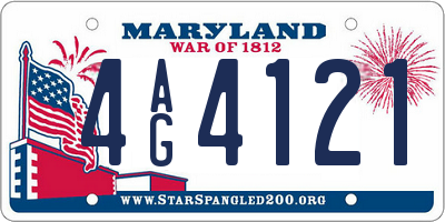 MD license plate 4AG4121