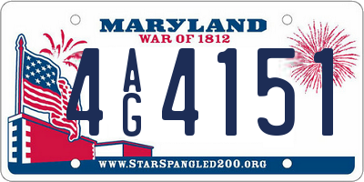 MD license plate 4AG4151