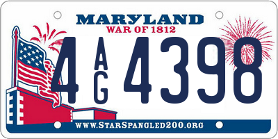 MD license plate 4AG4398