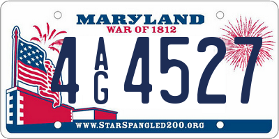 MD license plate 4AG4527