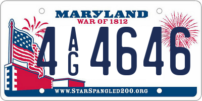MD license plate 4AG4646