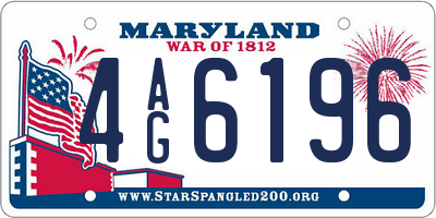 MD license plate 4AG6196