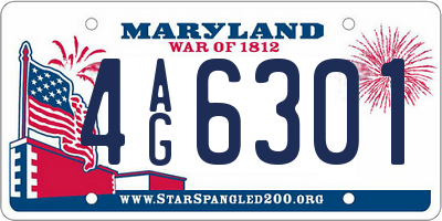 MD license plate 4AG6301