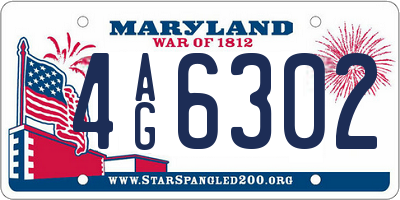 MD license plate 4AG6302