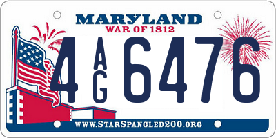 MD license plate 4AG6476