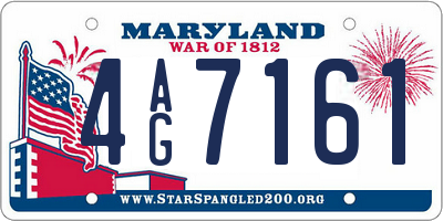 MD license plate 4AG7161