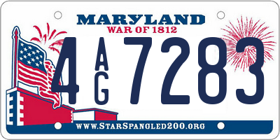 MD license plate 4AG7283