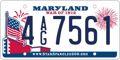 MD license plate 4AG7561