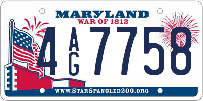 MD license plate 4AG7758