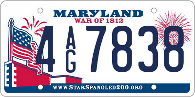 MD license plate 4AG7838