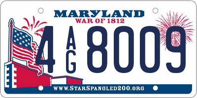MD license plate 4AG8009