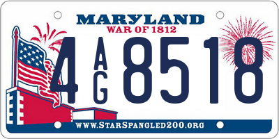 MD license plate 4AG8518