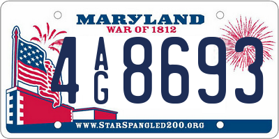 MD license plate 4AG8693