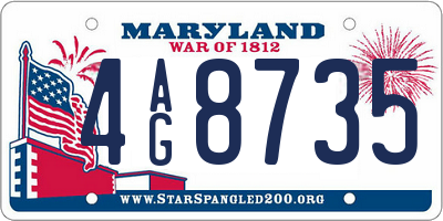 MD license plate 4AG8735