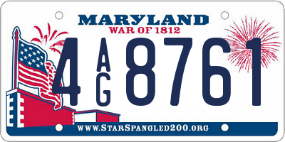 MD license plate 4AG8761