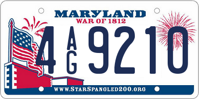 MD license plate 4AG9210