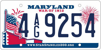 MD license plate 4AG9254