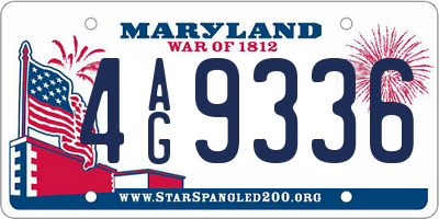 MD license plate 4AG9336