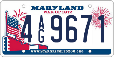 MD license plate 4AG9671