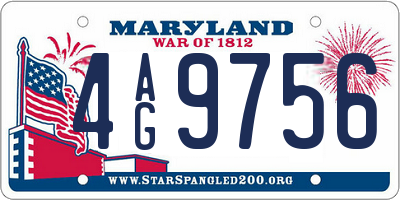 MD license plate 4AG9756