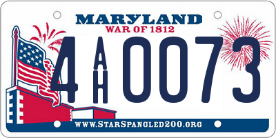 MD license plate 4AH0073