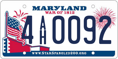MD license plate 4AH0092