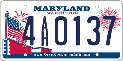 MD license plate 4AH0137