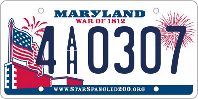 MD license plate 4AH0307