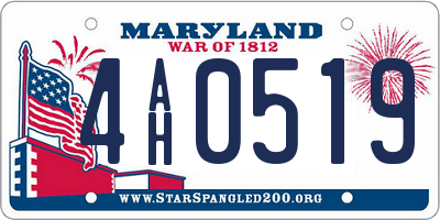 MD license plate 4AH0519