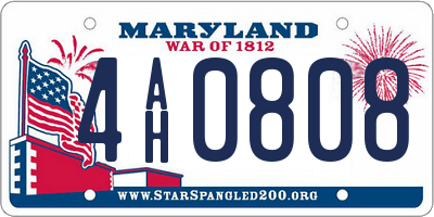 MD license plate 4AH0808