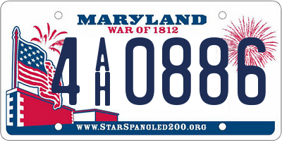 MD license plate 4AH0886