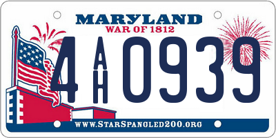 MD license plate 4AH0939