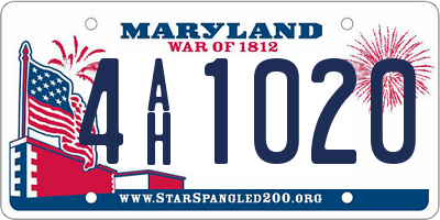 MD license plate 4AH1020